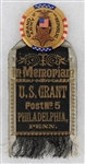 1885 Grand Army of the Republic Ulysses Grant In Memoriam 1.75" Pinback Button w/ Ribbon