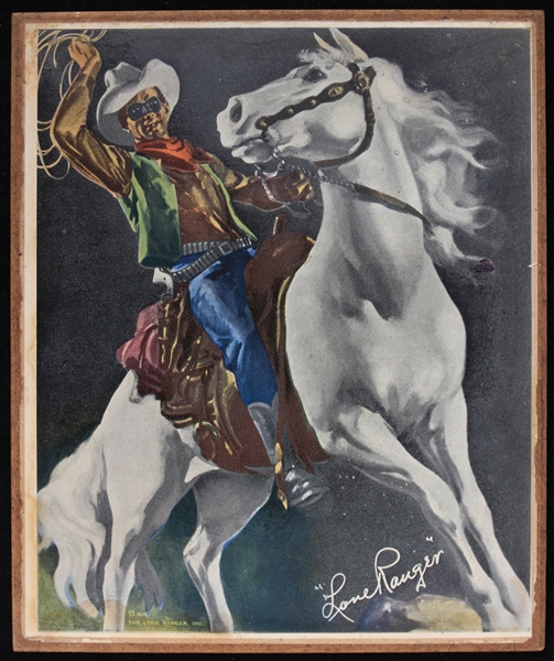 1938 The Lone Ranger 6 1/4" x 7 1/2" Wall Hang 