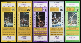 1982-83 Detroit Pistons Ticket Stubs (Lot of 5)