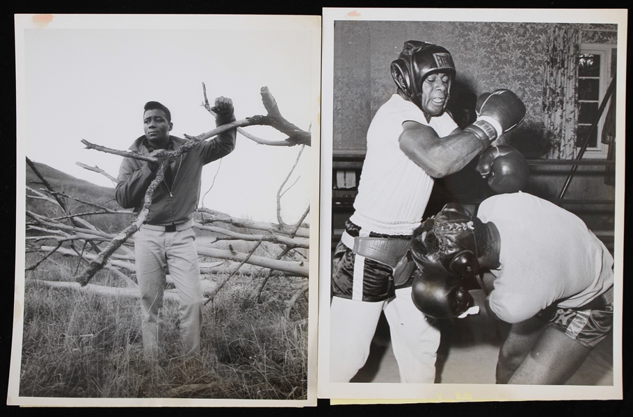 1963 Floyd Patterson World Heavyweight Champion Original 7" x 9" Photos - Lot of 2 