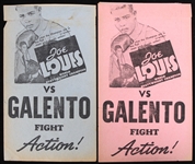 1939 Joe Louis vs Tony Galento 4.5" x 8" Handbills (Lot of 2)