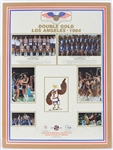 1984 EARLY Michael Jordan United States Olympic Basketball Team Double Gold Los Angeles 22x31 Poster