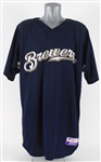 2007 Billy Hall Milwaukee Brewers Game-Worn Jersey (MEARS LOA)