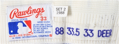 1988 Rob Deer Milwaukee Brewers Game Worn Home Uniform Pants (MEARS LOA)