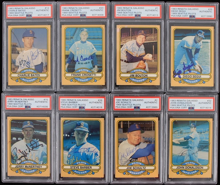 1983 Seattle Pilots Autographed Renata Galasso Group of 16 (PSA Slabbed)