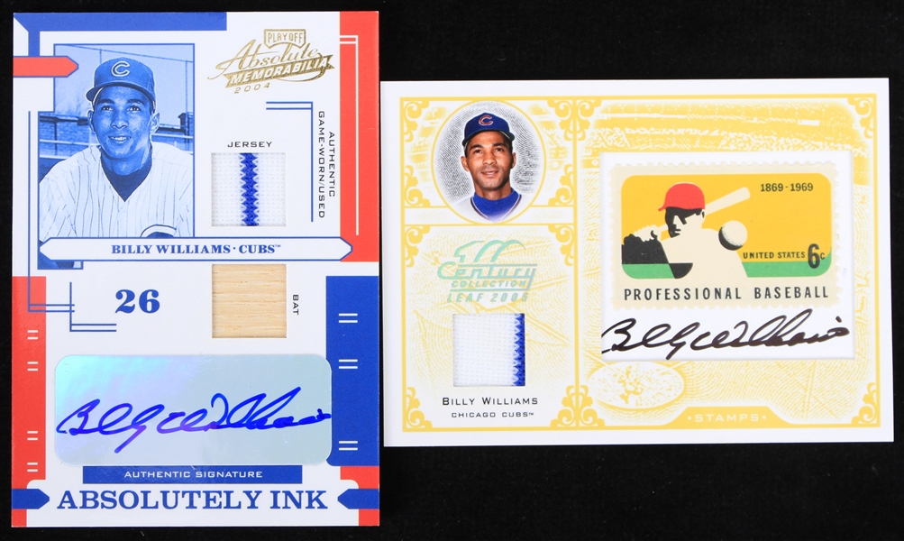2004 Billy Williams Chicago Cubs Donruss Playoff L.P. Card w/ Century Collection Stamp Card 