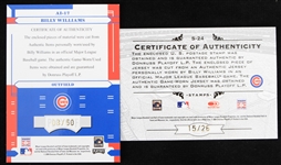 2004 Billy Williams Chicago Cubs Donruss Playoff L.P. Card w/ Century Collection Stamp Card 