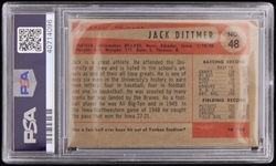 1954 Jack Dittmer Milwaukee Braves Signed Bowman #48 Trading Card (PSA/DNA Slabbed) 
