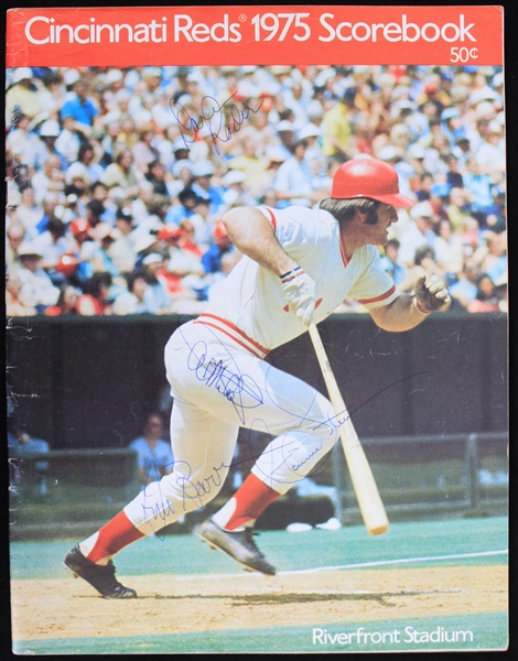 1975 Cincinnati Reds San Francisco Giants Signed Riverfront Stadium Scored Game Program (JSA)