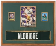 1969 Lionel Aldridge Green Bay Packers Signed Photo w/ Jersey Name Plate 21x26 Framed Display (JSA)