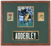 1969 Herb Adderley Green Bay Packers Signed Photo w/ Jersey Name Plate 21x25 Framed Display (JSA)
