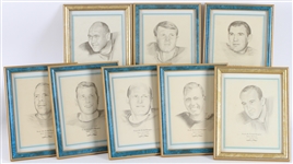 1960s-90s Henry Jordan, Ray Nitschke, Bart Starr Signed 8x10 Photos w/ 10x13 Green Bay Packers Framed Sketches (Lot of 17)(JSA)