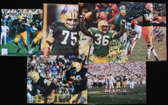 1960s-90s Henry Jordan, Ray Nitschke, Bart Starr Signed 8x10 Photos w/ 10x13 Green Bay Packers Framed Sketches (Lot of 17)(JSA)