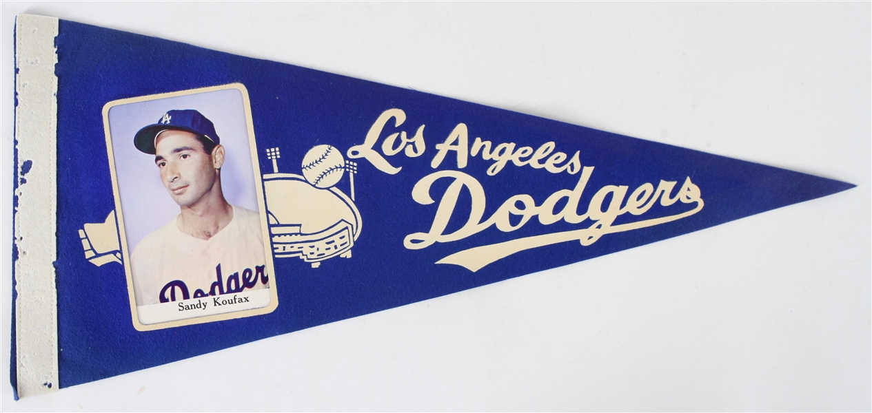 1960s Sandy Koufax Los Angeles Dodgers 19" ASCO Photo Pennant 