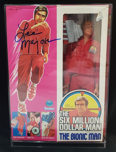 1974 First Edition Autographed Lee Majors Six Million Dollar Man Action Figure (MIB) JSA Witness LOA