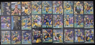 1997 Green Bay Packers Super Bowl XXXI Commemorative Football Trading Cards - Lot of 97 w/ 58 Signed Including Brett Favre, LeRoy Butler, Mike Holmgren, Ron Wolf, Desmond Howard & More (JSA)