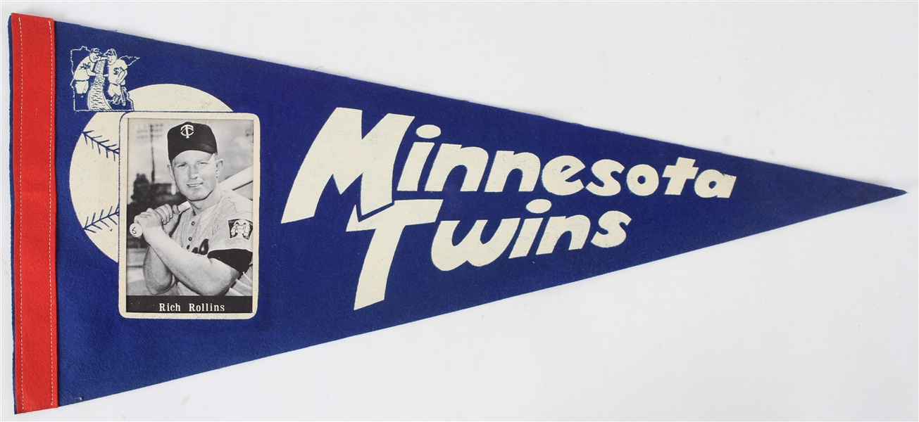 1960s Rich Rollins Minnesota Twins 19" Photo Pennant 