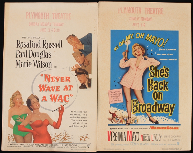 1952-53 Never Wave a Wac and Shes Back on Broadway 14x22 Film Posters (Lot of 2)