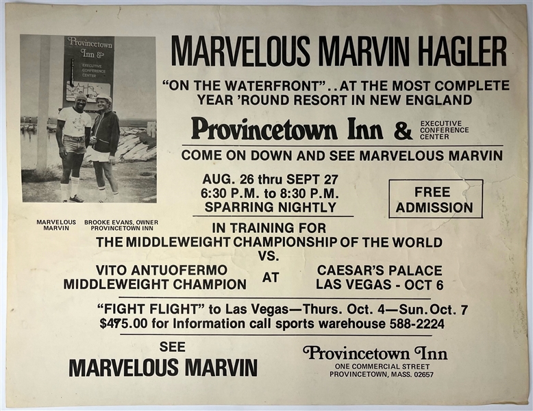 1979 Marvelous Marvin Hagler World Middleweight Champion 17" x 22" Training Broadside