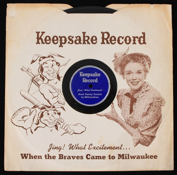 1953 Milwaukee Braves & Aunt Fanny Comes to Milwaukee Keepsake Record