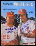 1972 Wilbur Wood Bill Melton Chicago White Sox Signed Scorebook (JSA)