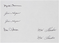1960's Multi Signed 8.5 x 14 Sheets - Lot of 3 w/ 14 Signatures Including Ron Santo, Jim Brewer, Jim Hegan & More (JSA)