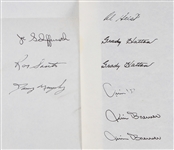 1960's Multi Signed 8.5 x 14 Sheets - Lot of 3 w/ 14 Signatures Including Ron Santo, Jim Brewer, Jim Hegan & More (JSA)