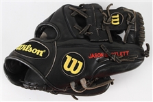 2007 Jason Bartlett Minnesota Twins Signed Wilson Game Used Fielders Mitt (MEARS LOA/JSA)