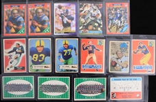 1950s-90s Football Trading Cards - Lot of 15 w/ Brett Favre Rookie, Troy Aikman Rookies, Emmitt Smith Stadium Club Members Only & More