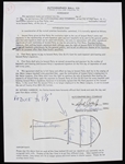 1976 Cecil Cooper Boston Red Sox Multi Signed Autographed Ball Co. Template Sheet (JSA)