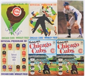 1960s-70s Chicago Cubs Program Collection - Lot of 6 w/ Ernie Bans Signed & Lou Boudreau Signed (JSA)