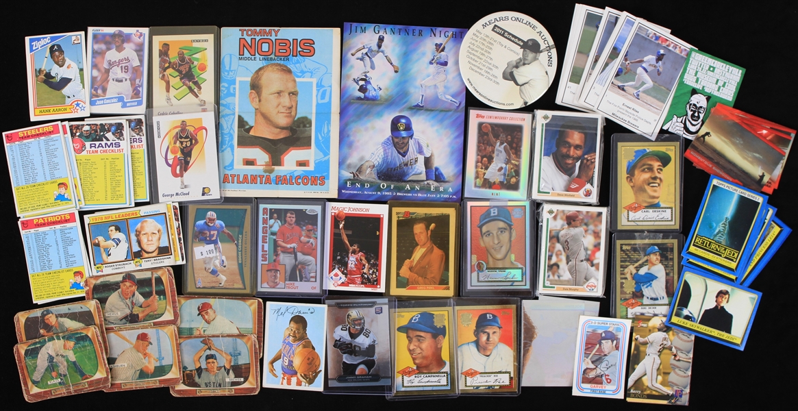 1950s-2000s Baseball Football Basketball Star Wars Trading Cards - Lot of 75+