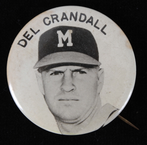1950s Del Crandall Milwaukee Braves 2 Inch Pinback Button
