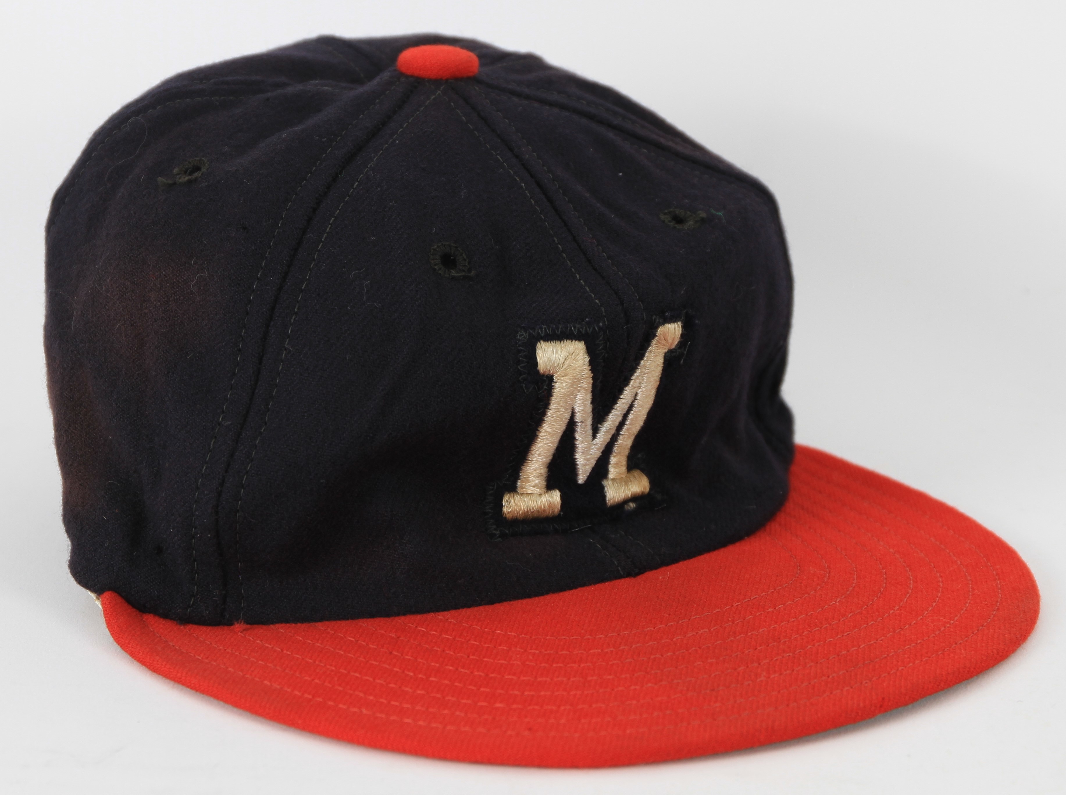 Lot Detail - 1953 Warren Spahn Milwaukee Braves Game Worn Cap (MEARS ...