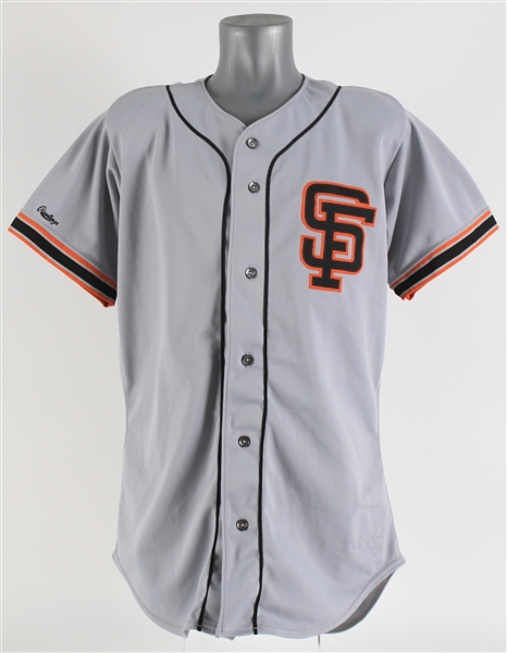 1990 Steve Bedrosian San Francisco Giants Game Worn Road Jersey (MEARS LOA)