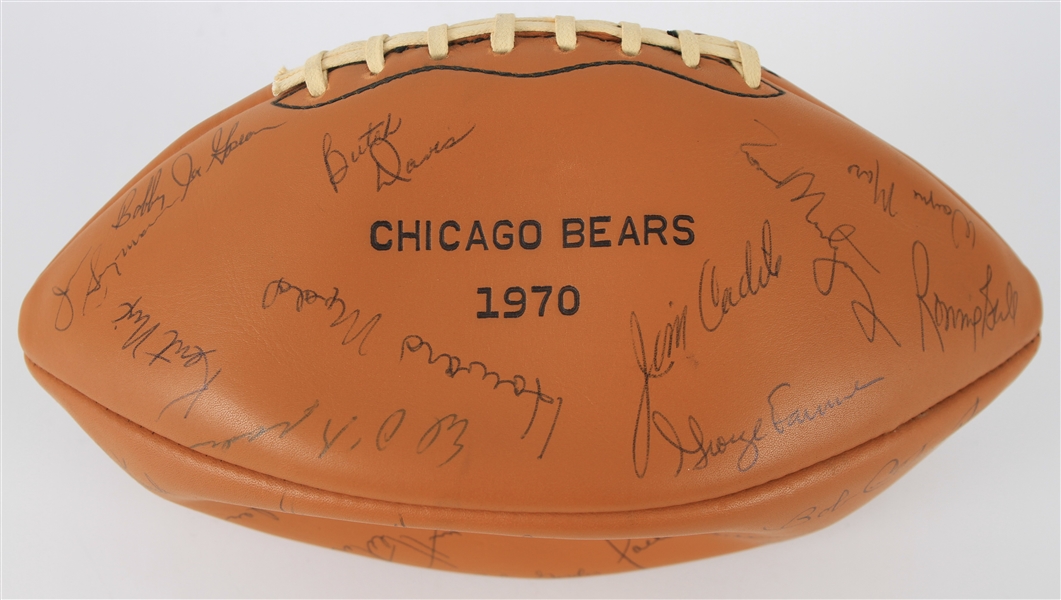 1970 Chicago Bears Team Signed Wilson Football w/ 43 Signatures Including Dick Butkus, Gale Sayers, Bobby Douglass & More (JSA)