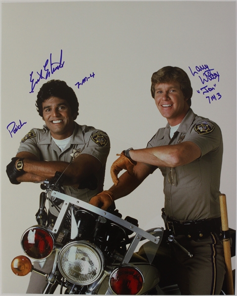 1977-1983 Erik Estrada / Larry Wilcox CHIPS Signed LE 16x20 Color Photo (JSA)