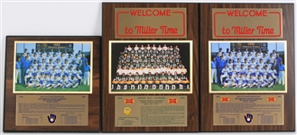 1982 Milwaukee Brewers Green Bay Packers Team Photo Plaques - Lot of 3