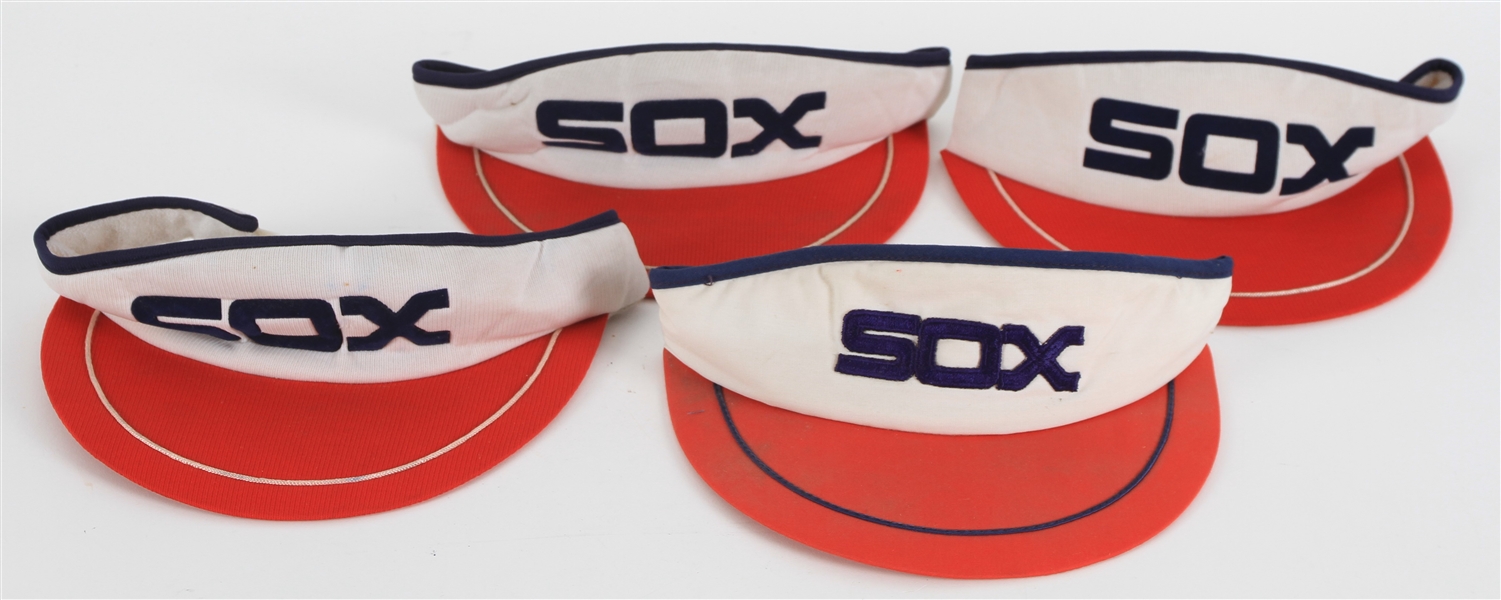 1980s Chicago White Sox Adjustable Visors - Lot of 4