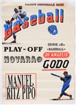 1980s Novara De Angelis Godo Italian Language 13.5" x 19" Baseball Serie B Play Off Poster