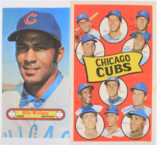 1969-72 Chicago Cubs Topps 12" x 20" Team Poster & Billy Williams Topps 9.5" x 18" Player Poster - Lot of 2