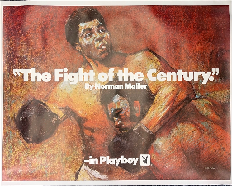 1975 Muhammad Ali George Foreman The Fight Of The Century by Norman Mailer in Playboy 49" x 62" Canvas