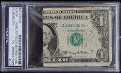 Muhammad Ali Autographed One Dollar Bill (PSA Slabbed) (Troy Kinunen Collection)
