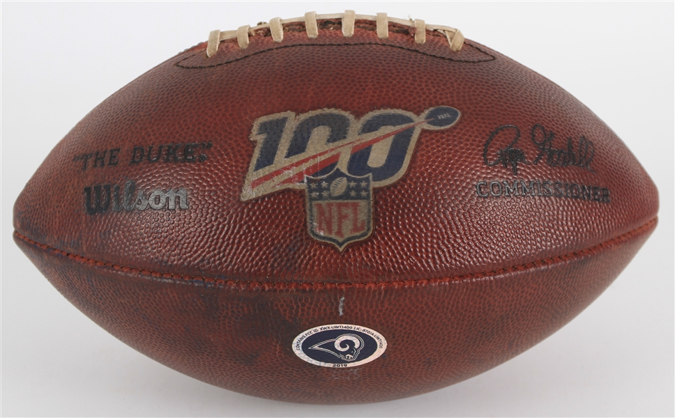 2019 Tyler Higbee Los Angeles Rams Game Used ONFL Goodell Touchdown Football (MEARS LOA/NFL COA & PSA/DNA)