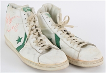 1980-84 Bob Lanier Milwaukee Bucks Signed Converse Game Worn Sneakers (MEARS LOA/*Full JSA Letter*)