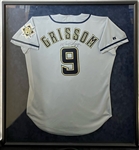 1998-2000 Marquis Grissom Milwaukee Brewers Signed 38" x 40" Framed Professional Model Jersey (MEARS LOA/JSA)