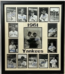 1961 New York Yankees Multi  27" x 31" Framed Photo Display w/ 16 Facsimile Signatures Including Mickey Mantle, Roger Maris, Yogi Berra, Whitey Ford & More 