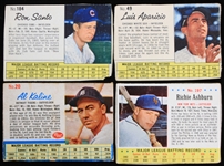 1962-63 Al Kaline Ron Santo Luis Aparicio Richie Ashburn Post Cereal Baseball Trading Cards - Lot of 4