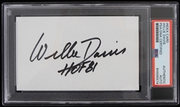 1958-1969 Willie Davis (d.2020) Cleveland Browns and Green Bay Packers Autographed 3x5 Index Card (PSA Slabbed)