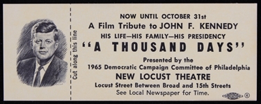 1965 Film Tribute to John F. Kennedy Ticket